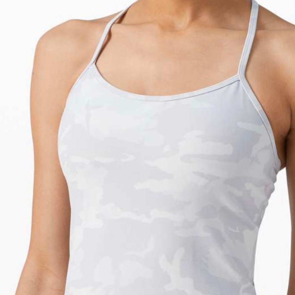 Lululemon white camo y back tank size 6